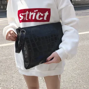 Crocodile Women Clutch bag Alligator Wrist band Lady evening bags Trend party girl Envelope Bag Wrist Wrap Clutches wallet