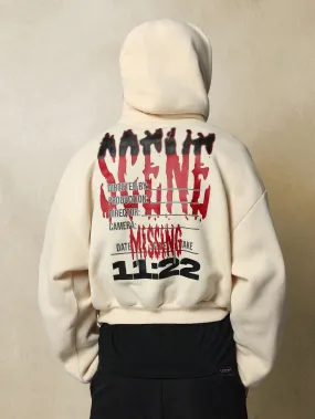 Crop Fit Overhead Hoodie With Small Graphic Print