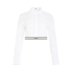 Cropped Logo Shirt in Optic White