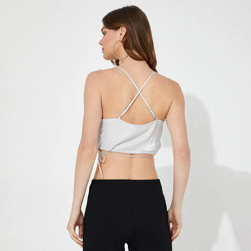 Cropped Strappy Top - Off White