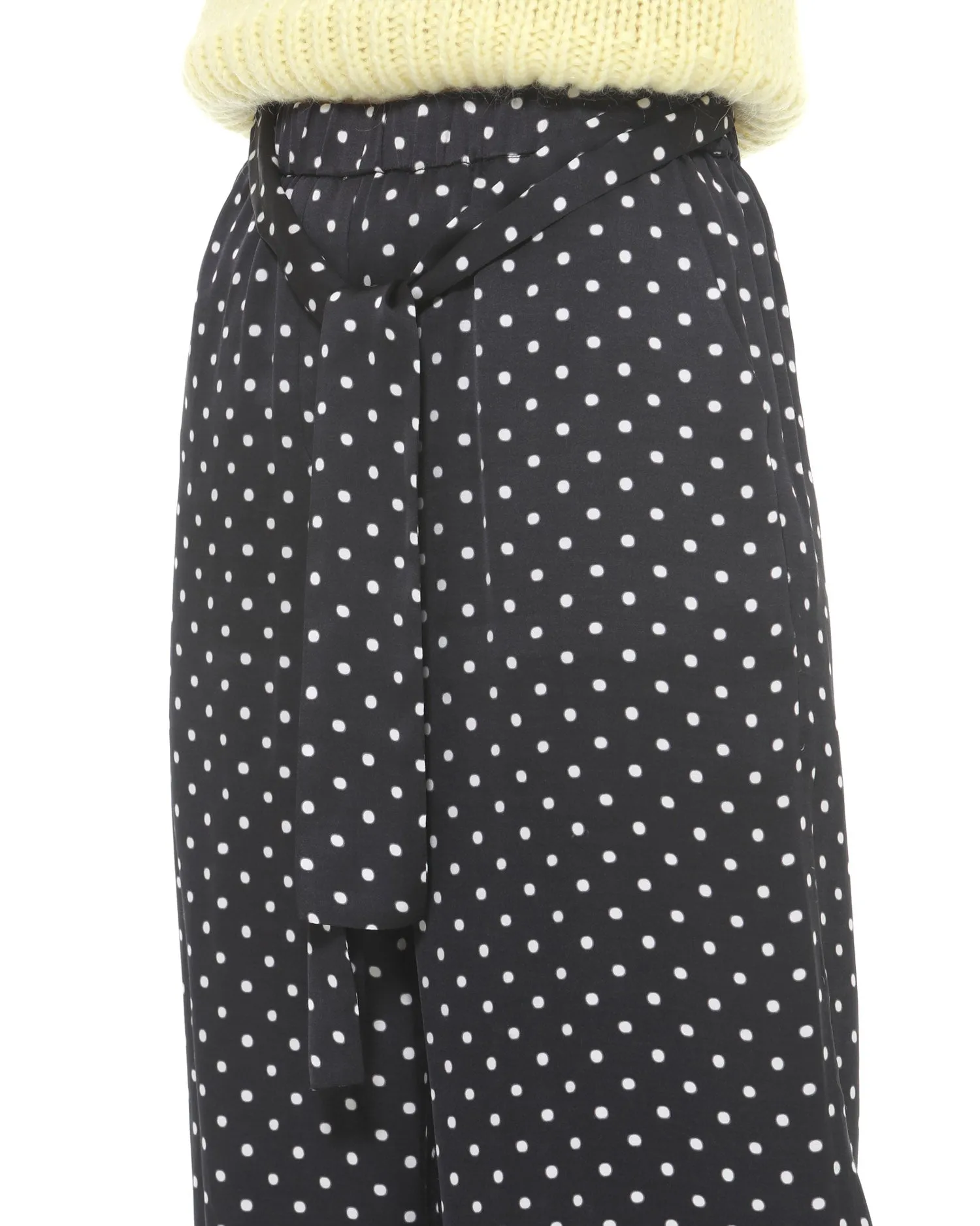 Cropped wide trousers polka-dots