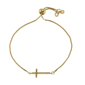 Cross Gold Slider Bracelet