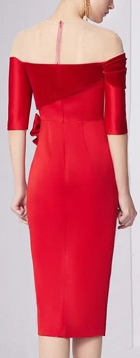 Crystal-Embellished Off-the-Shoulder Evening Dress