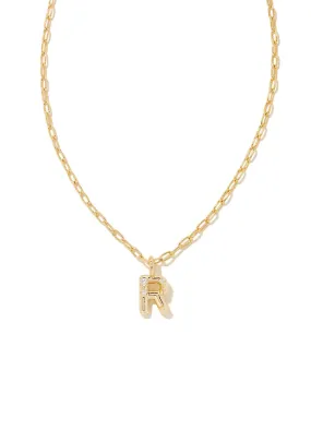 Crystal R Necklace in Gold by Kendra Scott
