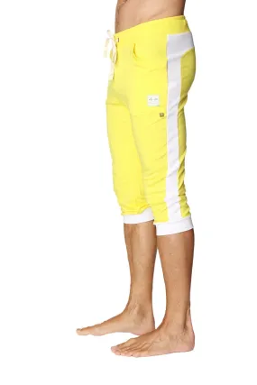 Cuffed Yoga Pants (Tropic Yellow w/White)