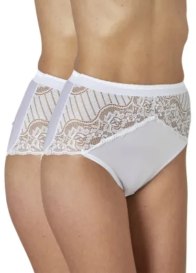 Culotte couvrante dentelle taille haute - lot de 2