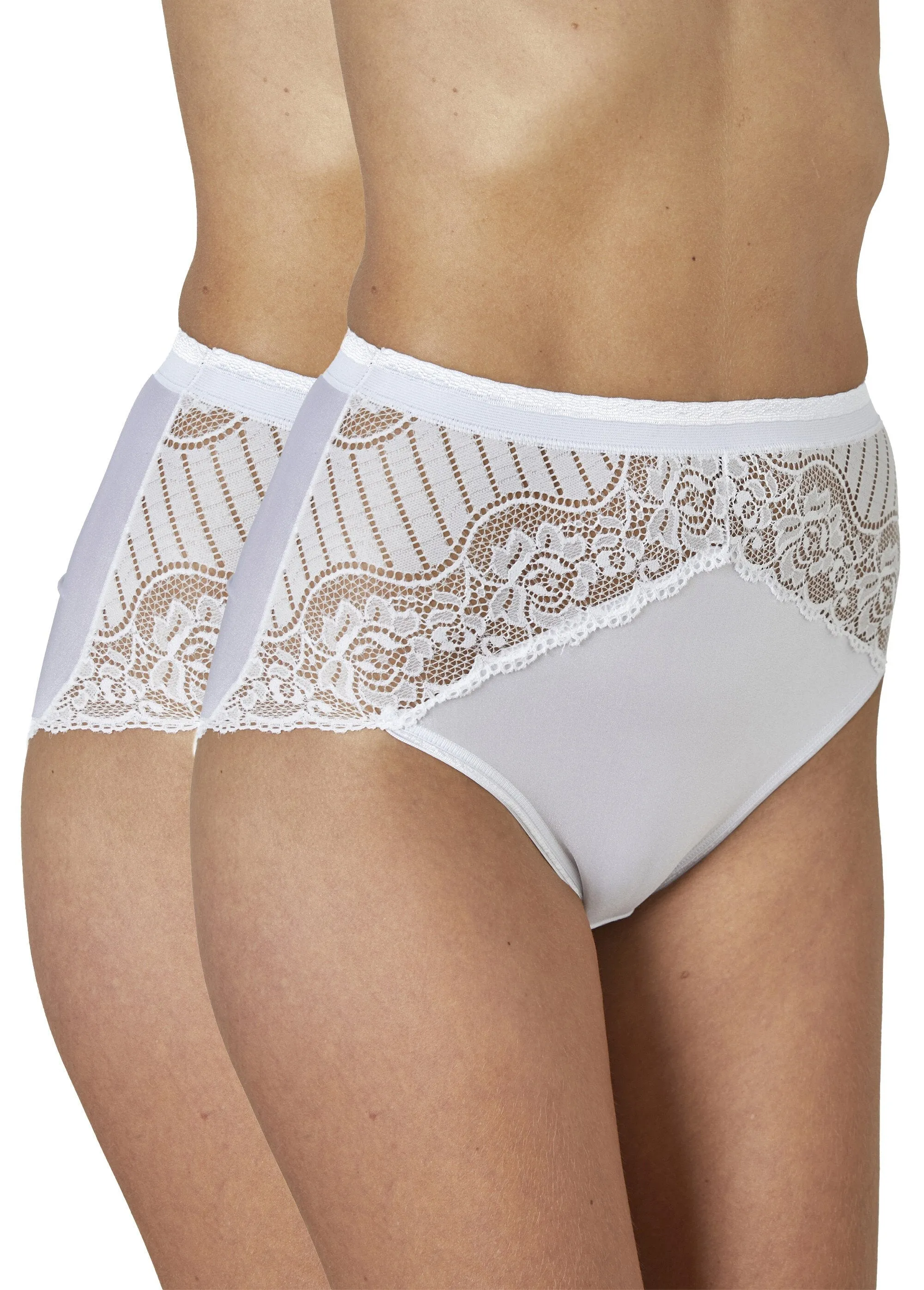 Culotte couvrante dentelle taille haute - lot de 2
