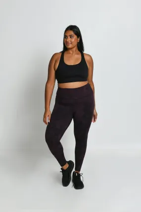 Curve Revitalise High Waisted Leggings - Dark Cherry Tie Dye
