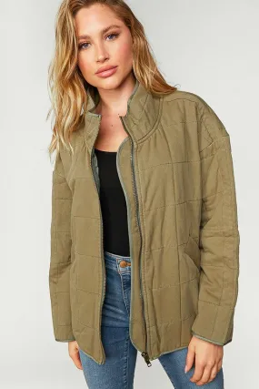 Curvy Girl Olive Puffer Jacket