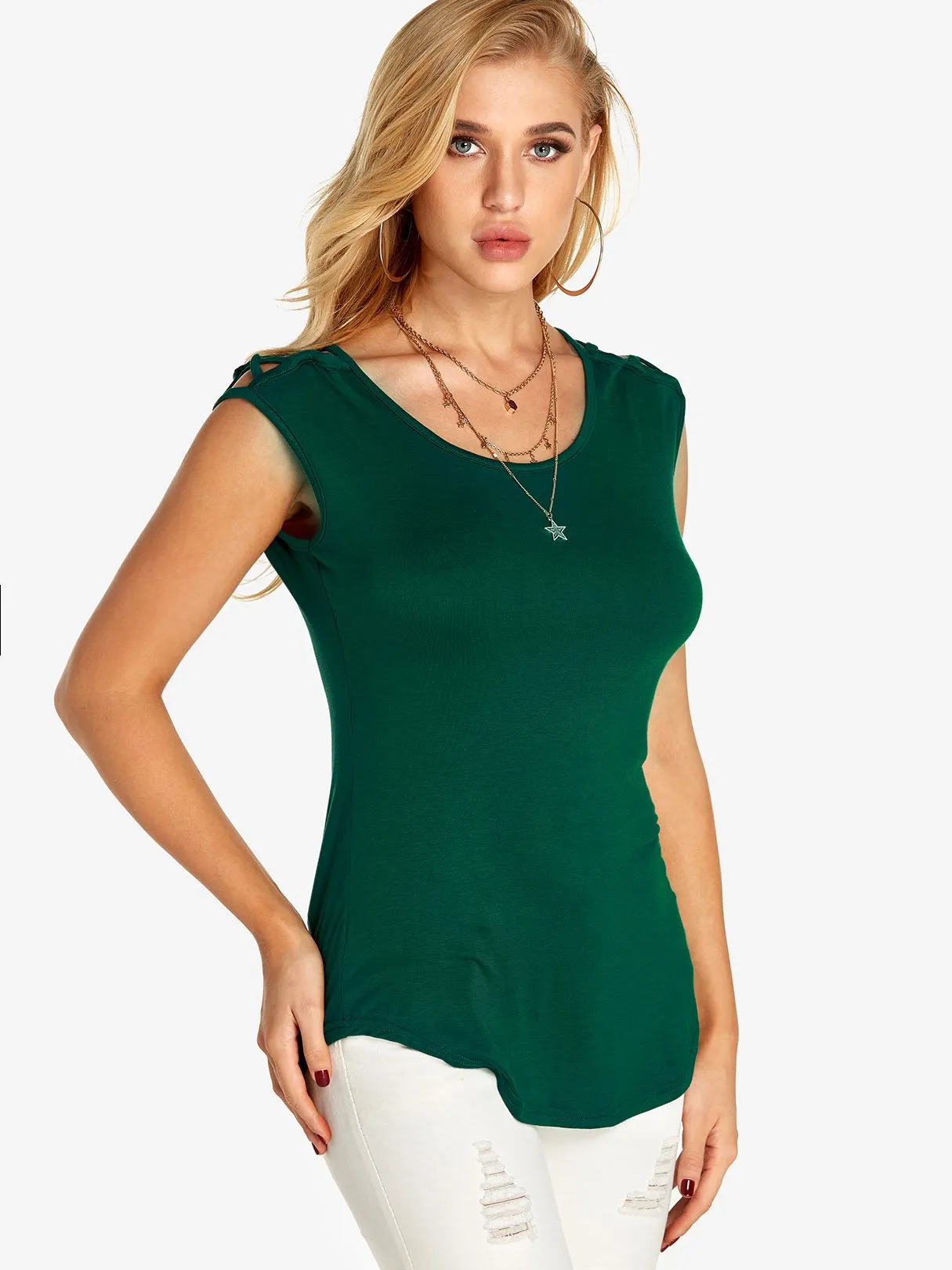 Custom Crew Neck Plain Sleeveless T-Shirts