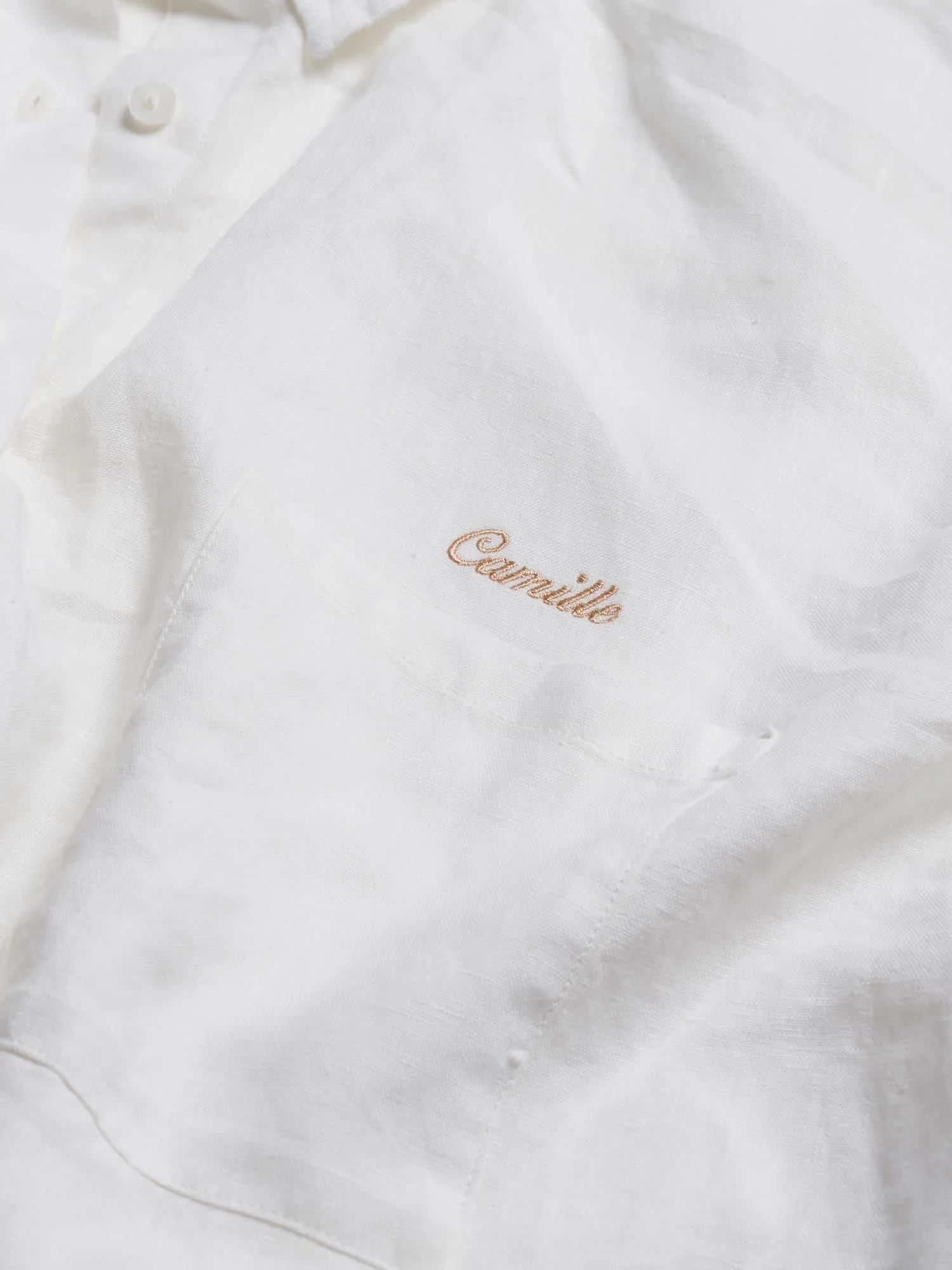 Custom linen shirt in White