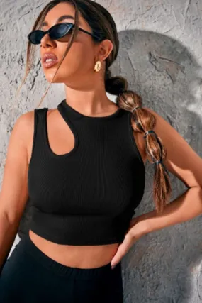 Cut Out Detail Crop Top