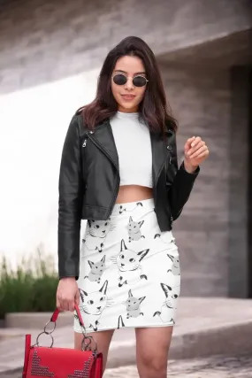 Cute Cat Pattern Pencil Skirt