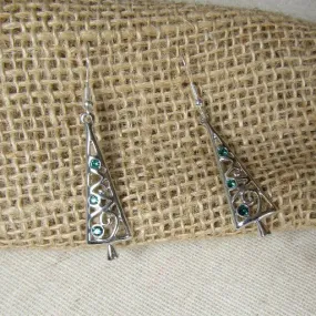 Cute Christmas Tree Drop Earrings