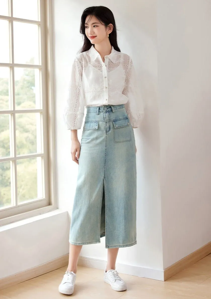 CUTOUT DESIGN EMBROIDERY SHIRT