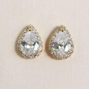 CZ Stud Earrings 16mm Roxi