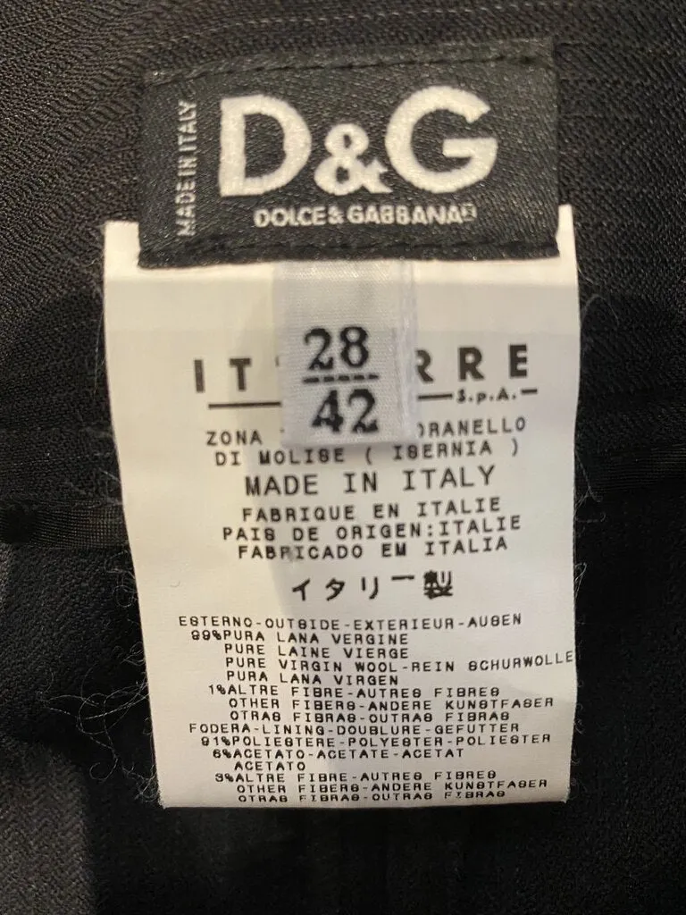 D G wool pinstripe pants