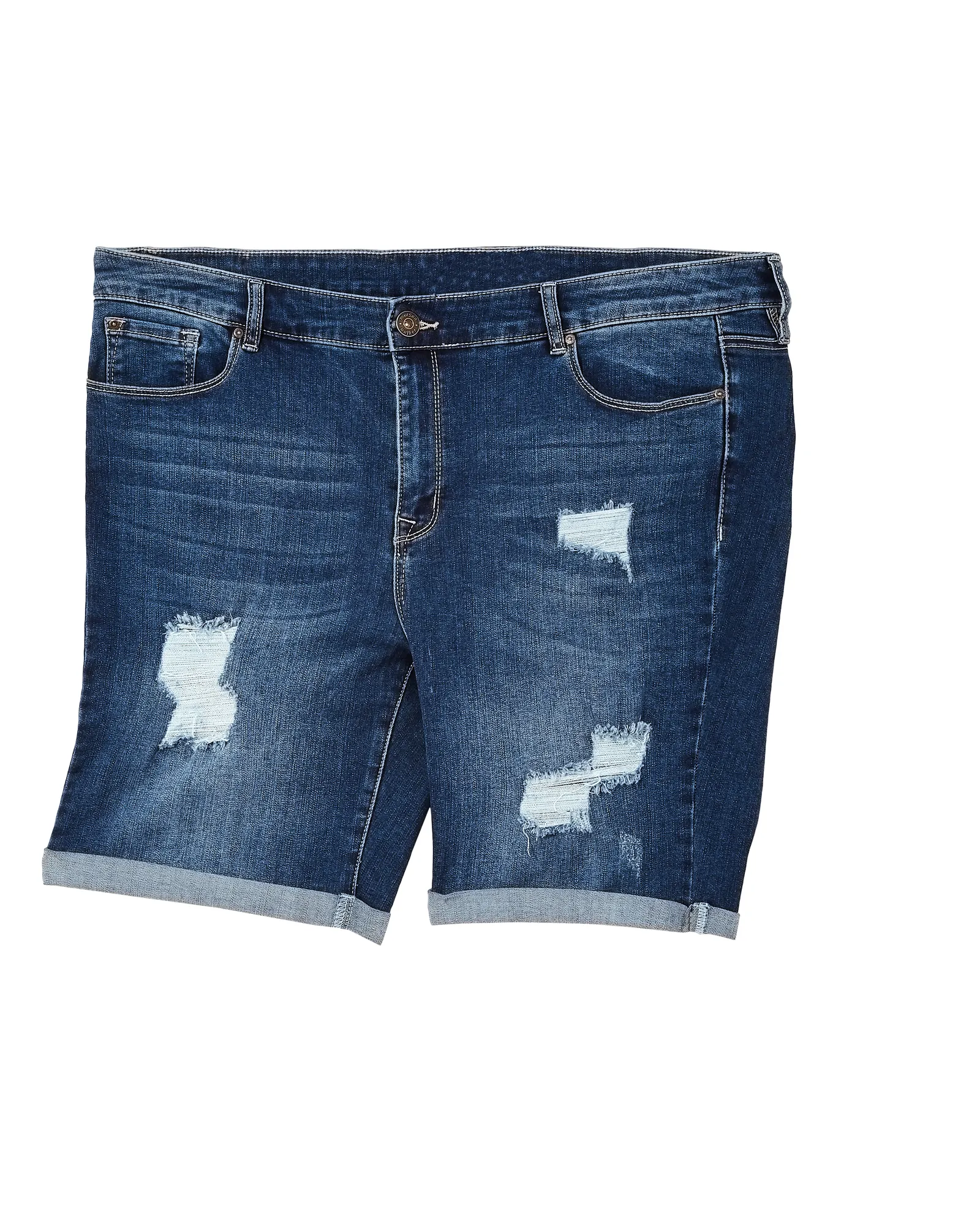 Dahl Distressed Bermuda Short | Dark Wash