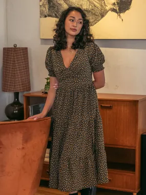 DAISY STREET LTD TIERED MIDI FLORAL DRESS