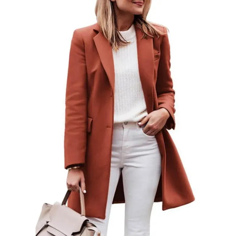 Damen-Mäntel aus Wollmischungen, Oberbekleidung, Winter-Damen-Trenchcoat, warm, mit gefütterten Streetwear-Jacken, Femela, neu in Mänteln