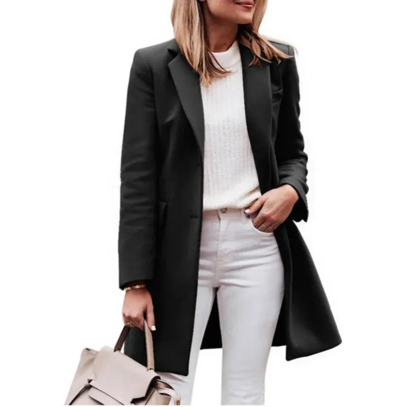Damen-Mäntel aus Wollmischungen, Oberbekleidung, Winter-Damen-Trenchcoat, warm, mit gefütterten Streetwear-Jacken, Femela, neu in Mänteln