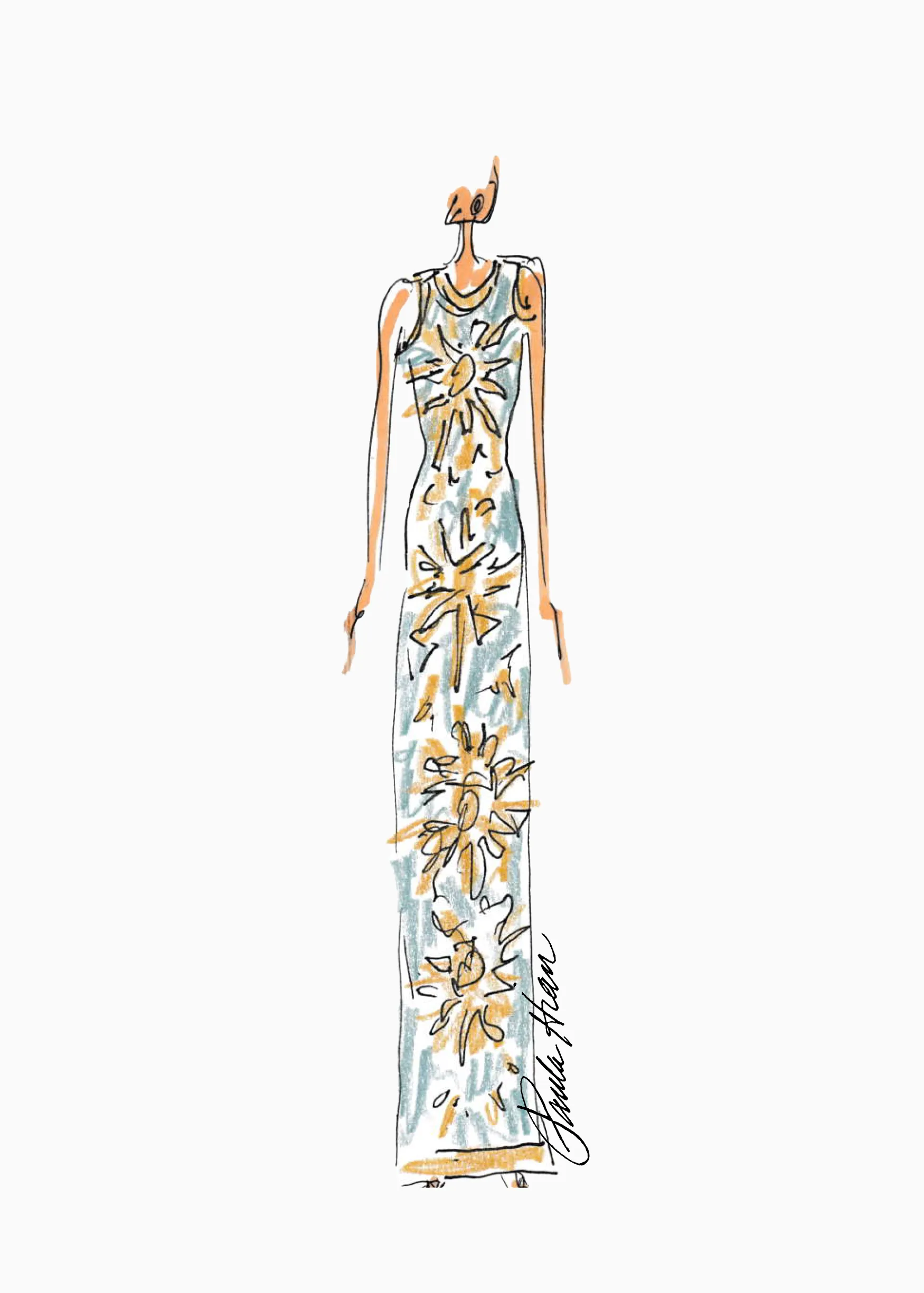 Danae - Floral Pattern Maxi Dress