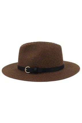 DANDY BUCKLE BELT WIDE BRIM SUMMER PANAMA HAT
