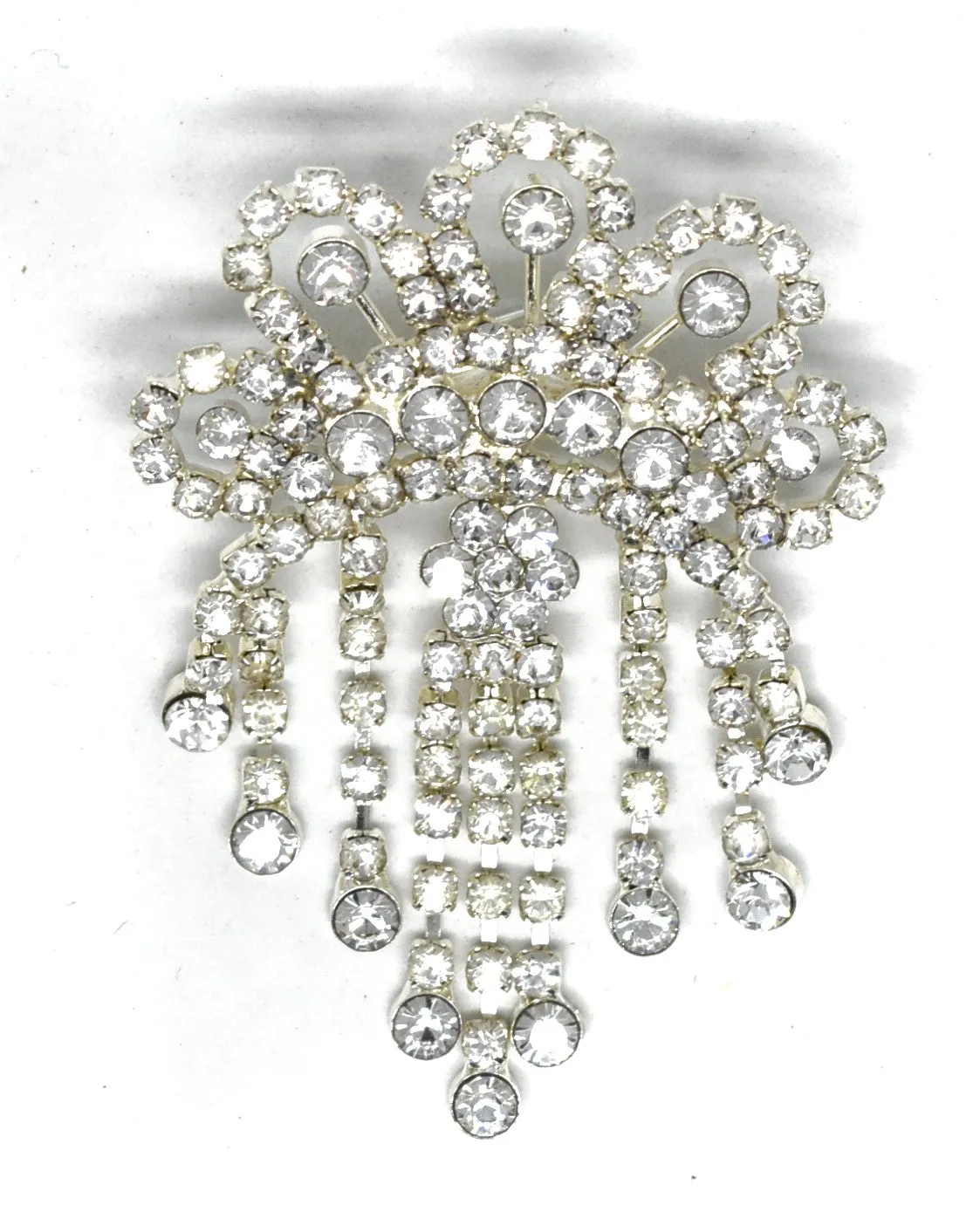 Dangling Crown Rhinestone Brooch 3" x 2" - 1 Piece