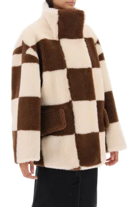 dani teddy jacket with checkered motif