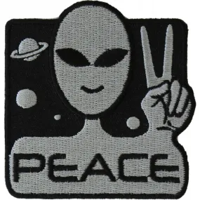 Daniel Smart Peace Alien Embroidered Iron On Patch, 3 x 3 inches