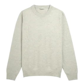 Dante Crew Jacquard Sweater - Stone Heather