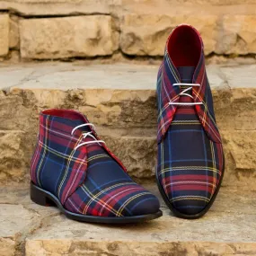 DapperFam Vivace in Tartan / Ivory Men's Sartorial & Italian Suede Chukka