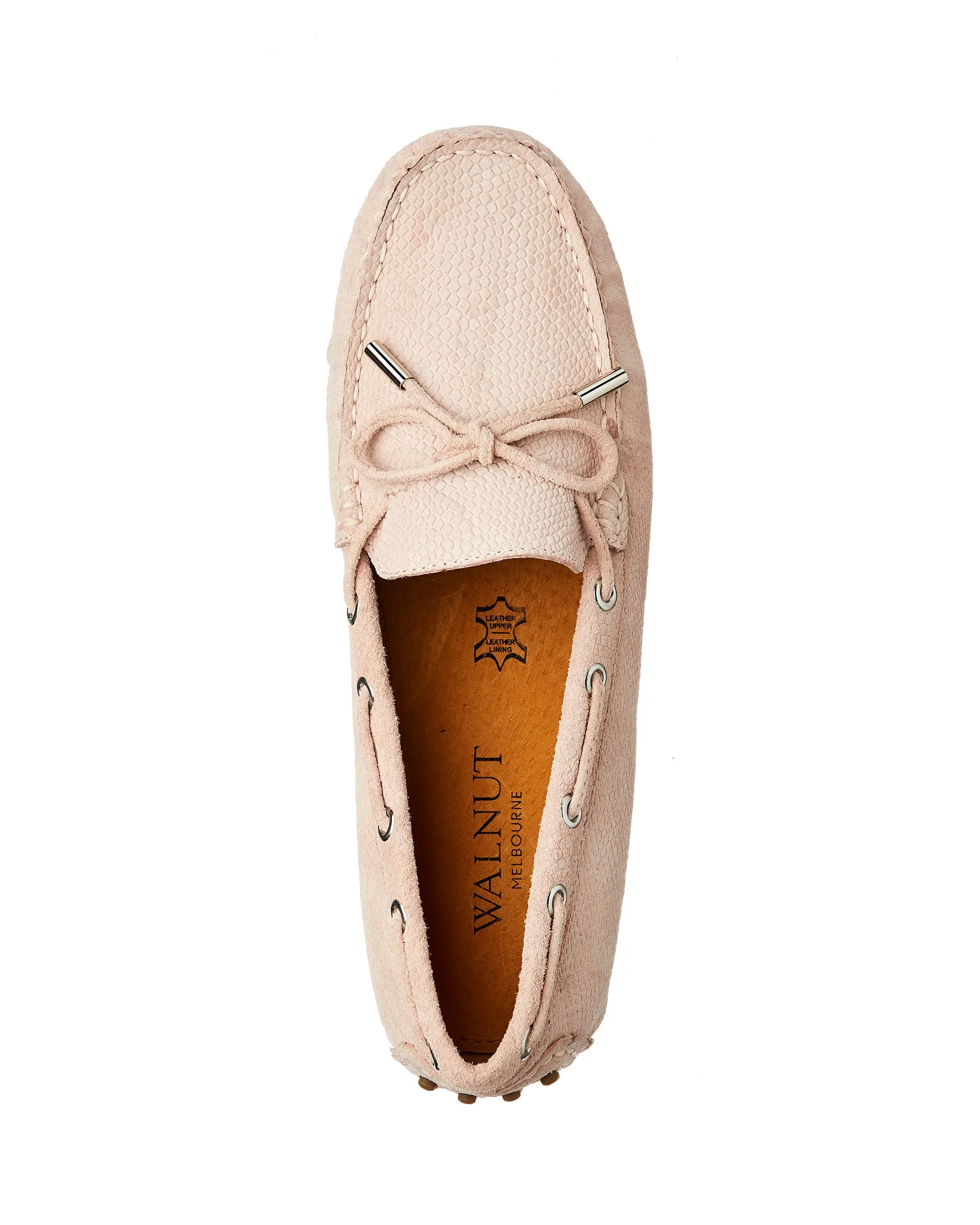 Daria Suede Mini Snake Loafer Blush