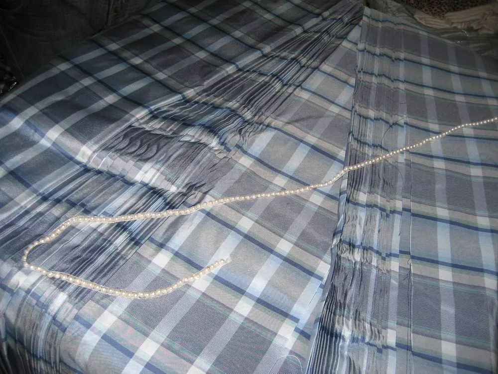Dark and light blue colour gorgeous plaids~SILK TAFFETA FABRIC TAFC27[4] 54&quot; wide