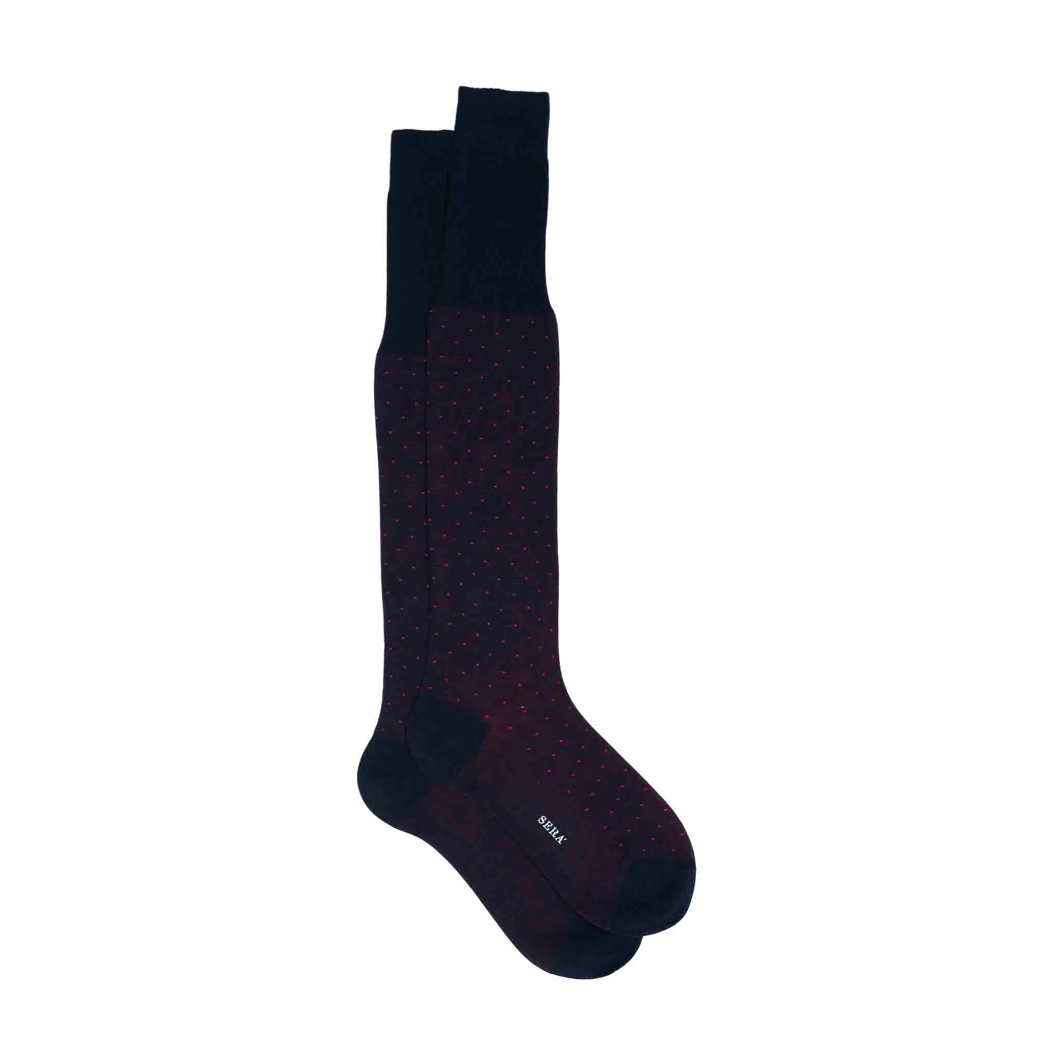 Dark Blue & Red Polka Dots Cotton Socks