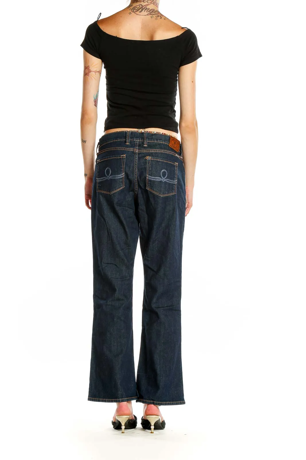 Dark Blue Classic Bootcut Jeans