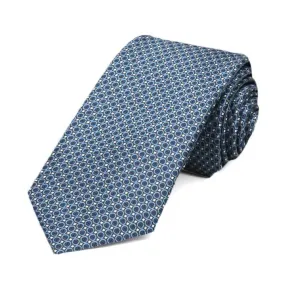 Dark Blue Henry Grain Pattern Slim Necktie, 2.5" Width