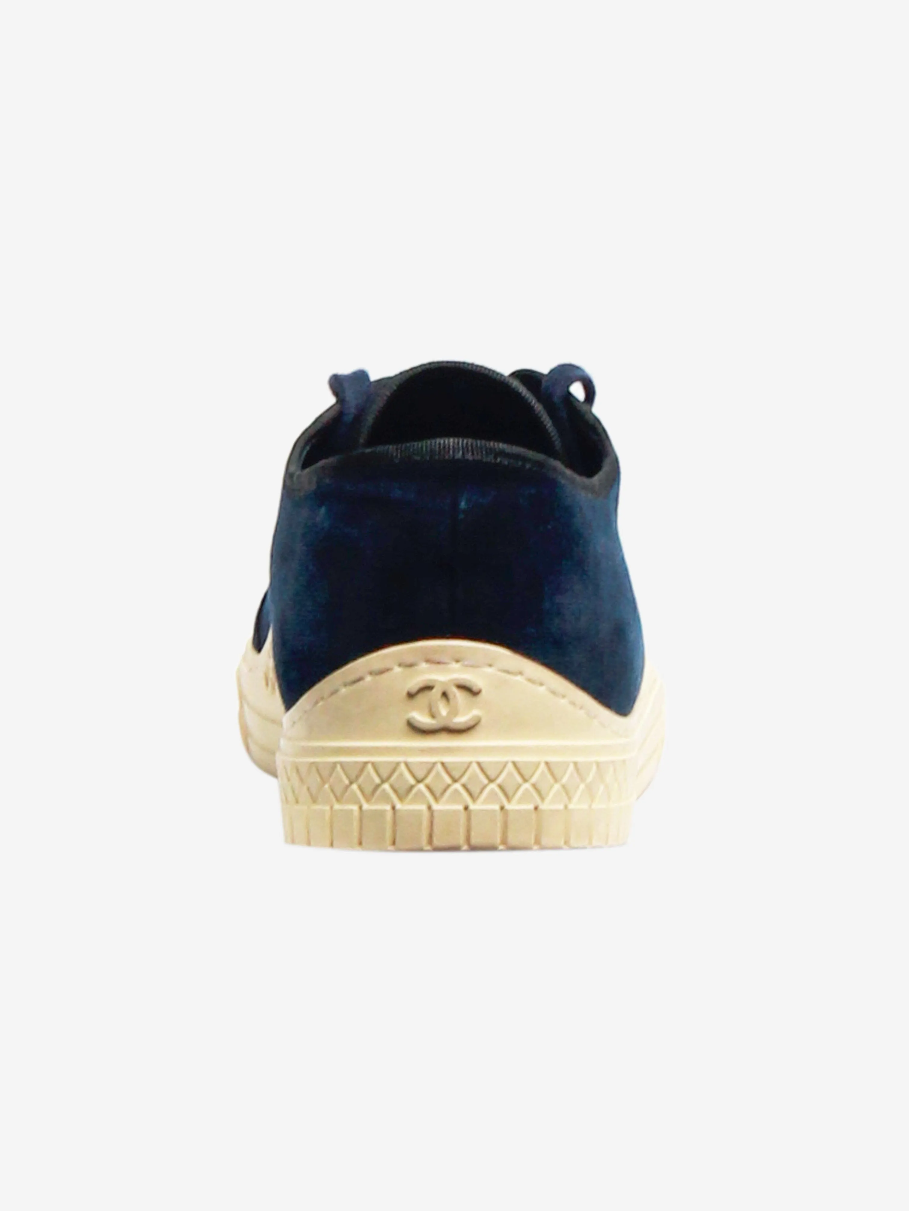 Dark blue velvet trainers - size EU 36.5
