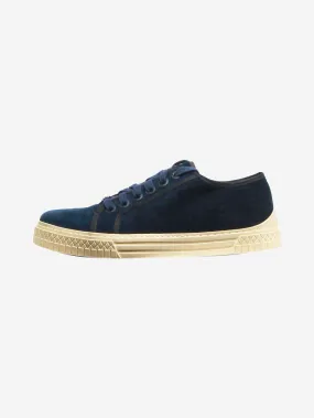 Dark blue velvet trainers - size EU 36.5