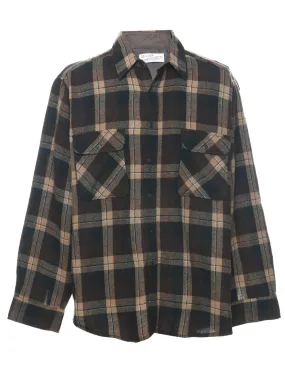 Dark Brown Checked Shirt - XL