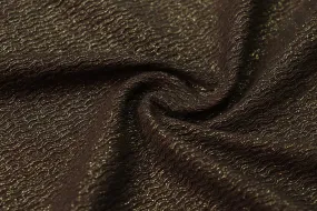 Dark Brown Foil Printed Crushed Knit Fabric