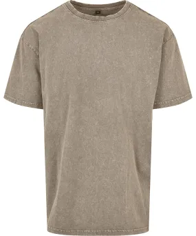 Dark Khaki - Acid washed heavy oversized tee
