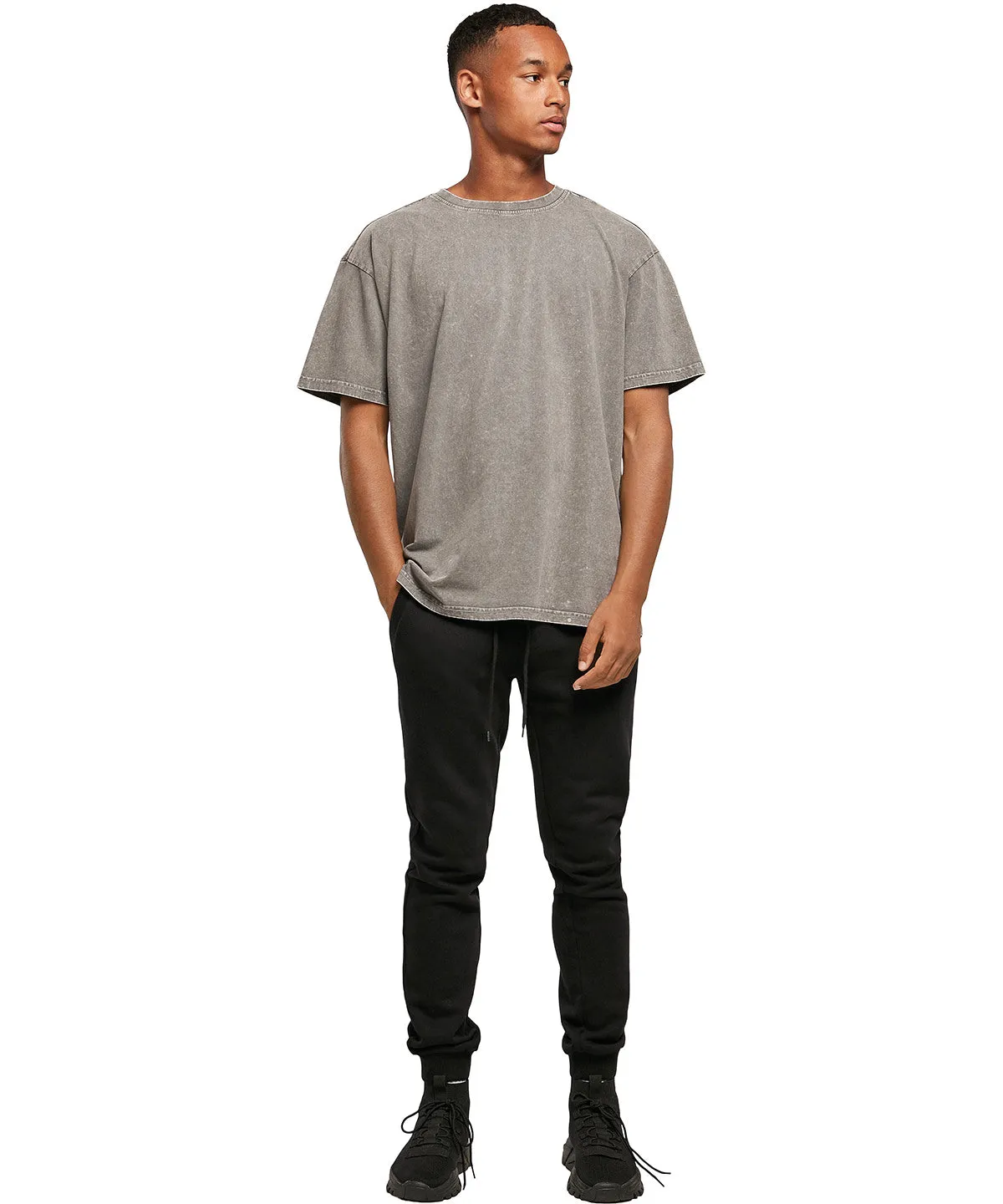 Dark Khaki - Acid washed heavy oversized tee