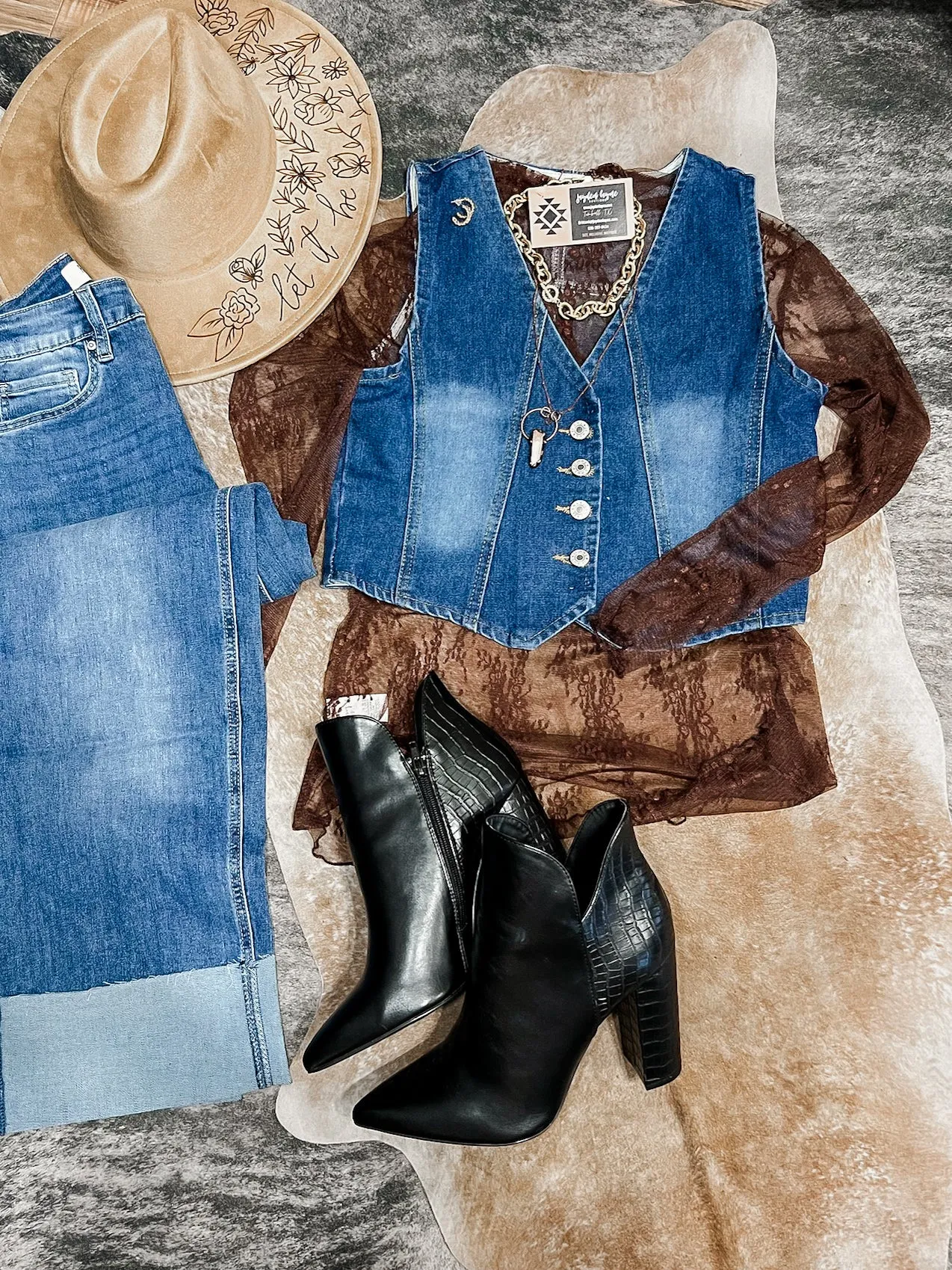 Darla Button Up Denim Vest