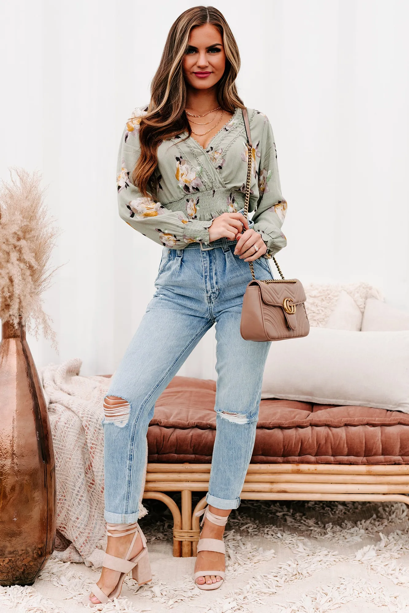 Daylight Magic Kancan High Rise Belted Paperbag Mom Jeans (Light)