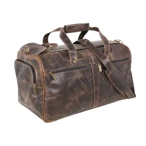 DAYTREKR DISTRESSED LEATHER CARRY-ON DUFFEL