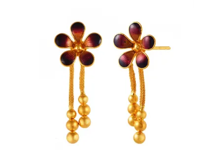 Dazzling Pretty Flower Design 22k Gold Jewellery Set