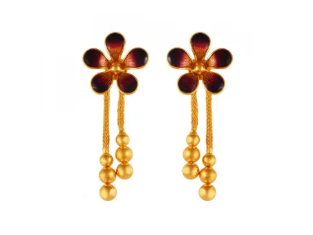 Dazzling Pretty Flower Design 22k Gold Jewellery Set