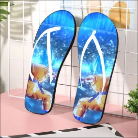 DBZ Goku SSGSS Saiyan God Blue Aura Blasting Streetwear Flip Flops