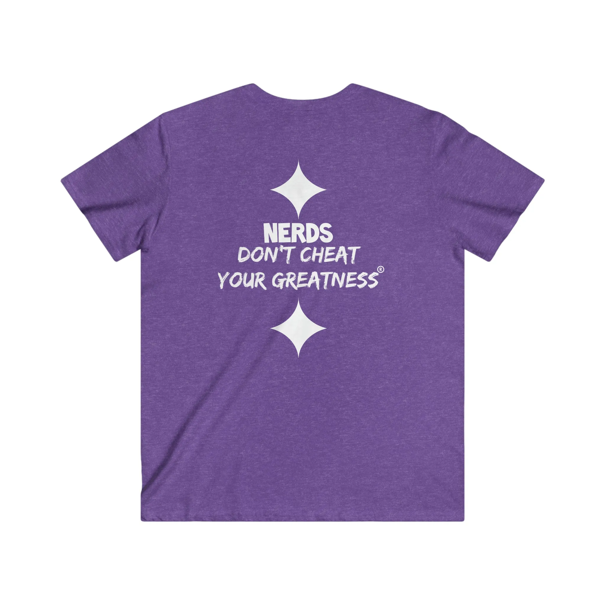 DCYG NERDS White Logo Fitted V-Neck Short Sleeve Tee